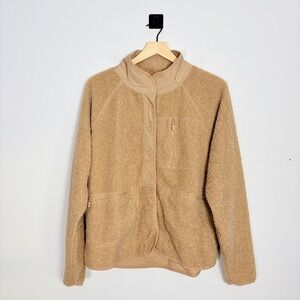 Victoria's Secret PINK Teddy SHERPA‎ Jacket Sweatshirt Snap Button Fleece Small
